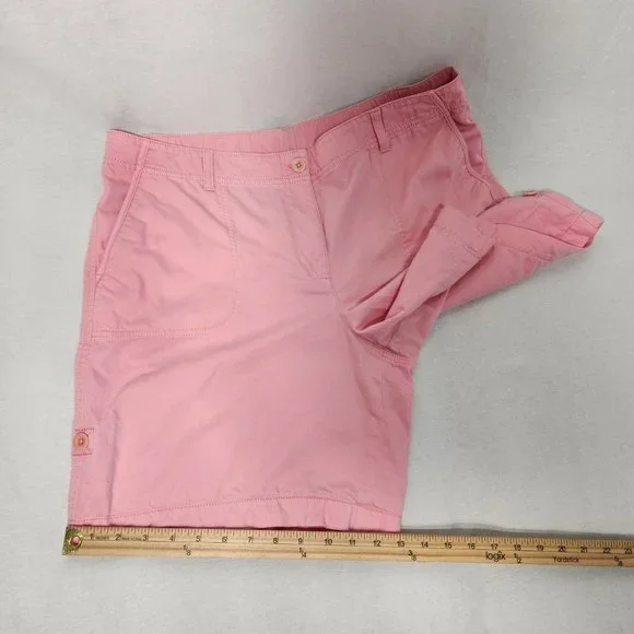 TALBOTS TALBOTS Gorpcore PINK Semi Elastic Waist Roll Leg Bermuda Short Size 16. - Picture 16 of 16